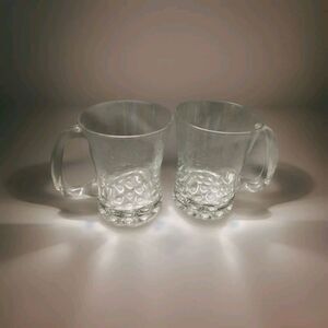 LIBBEY Hob Nob Glass Marble Base 2 Whiskey  Mule Clear Candlewick Vintage